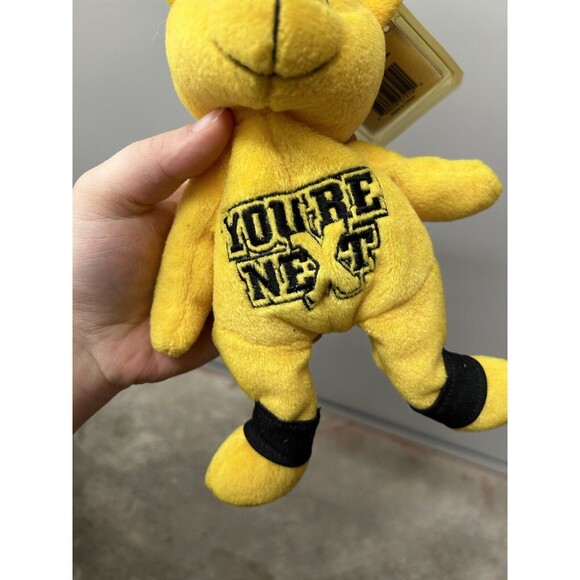 World Championship Wrestling GOLDBERG YOU'RE NEXT beanbag plush Yellow Bear MINT - Picture 5 of 5